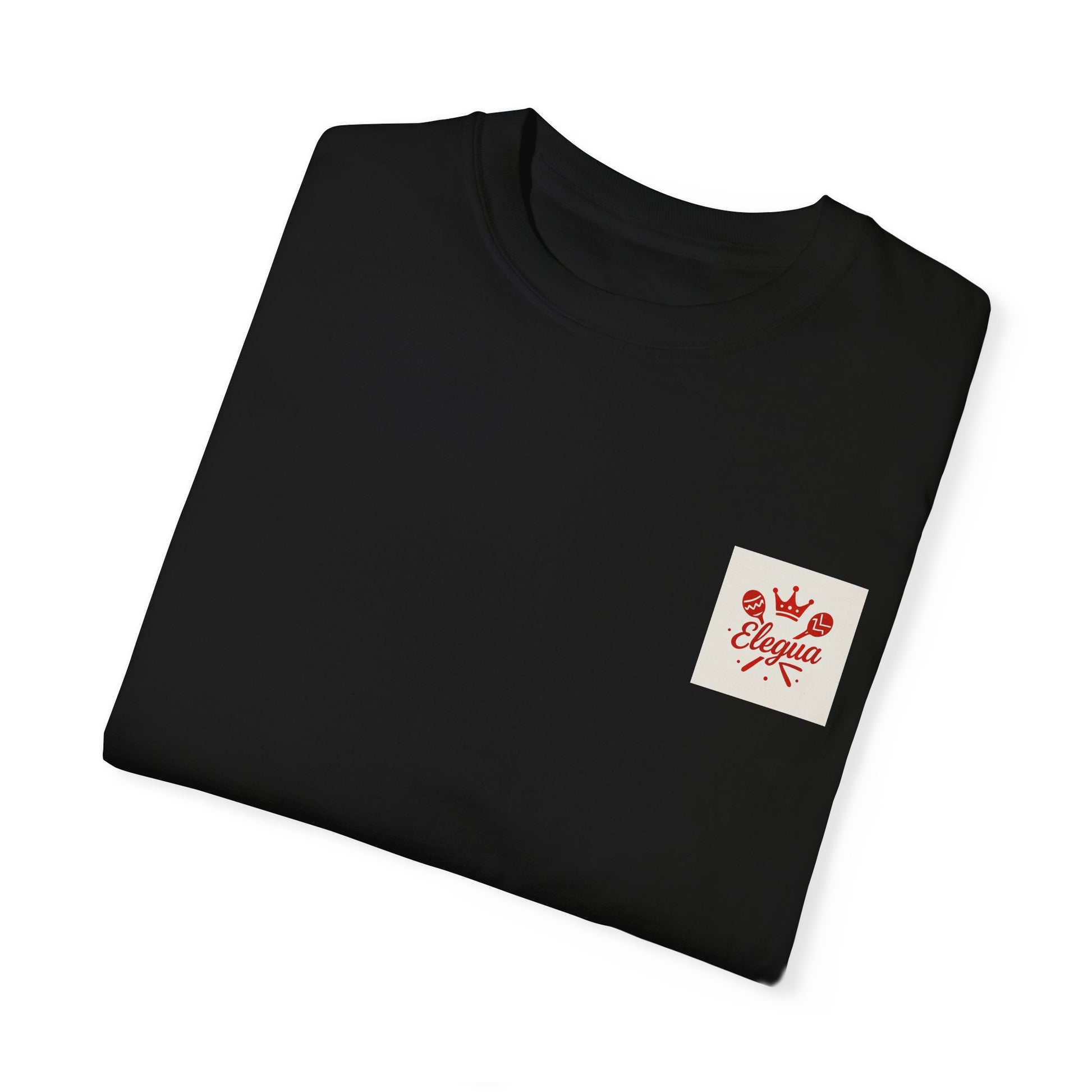 Elegua Pocket Design Unisex Garment-Dyed T-Shirt | Yoruba-sabor LLC