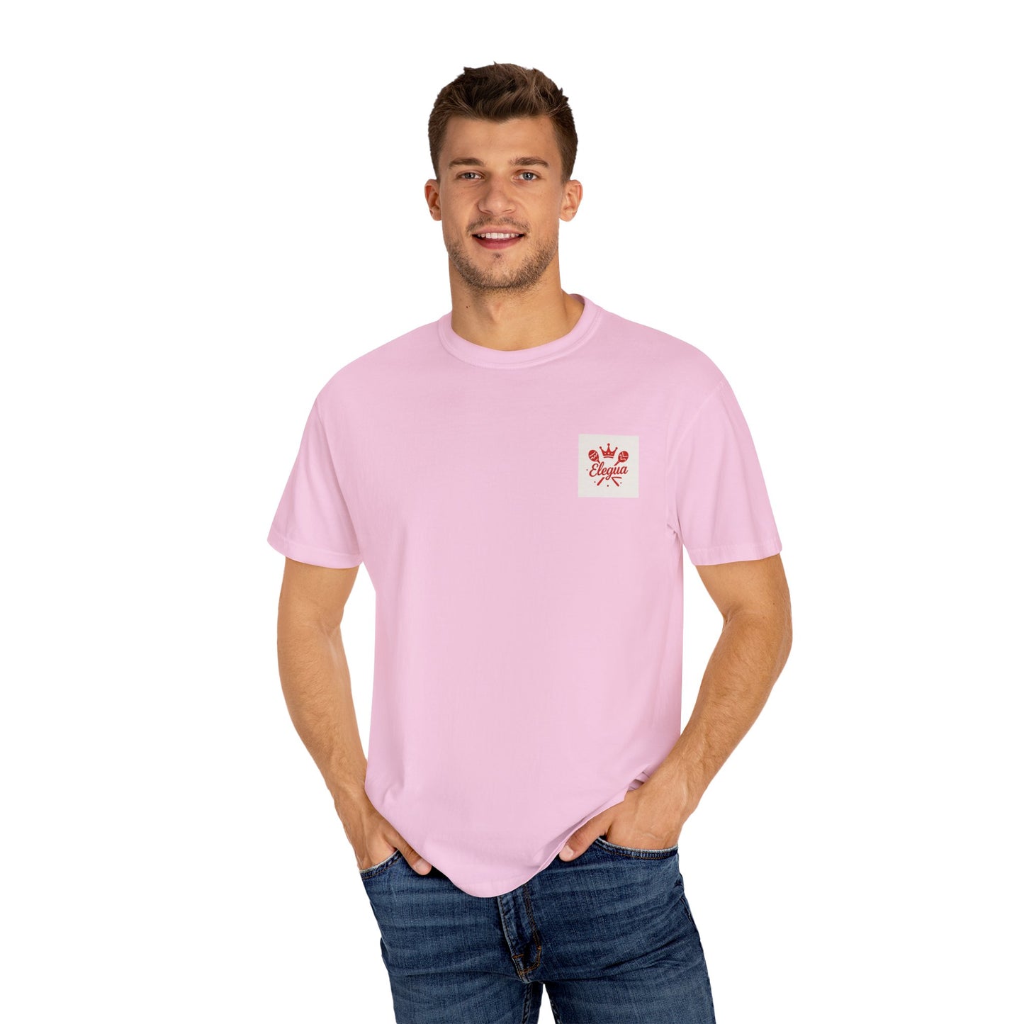 Elegua Pocket Design Unisex Garment-Dyed T-Shirt | Yoruba-sabor LLC